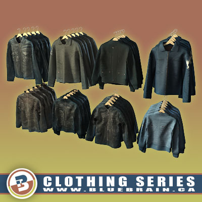 3D Model of Clothing Series - Realistic Hung Jackets - 3D Render 0